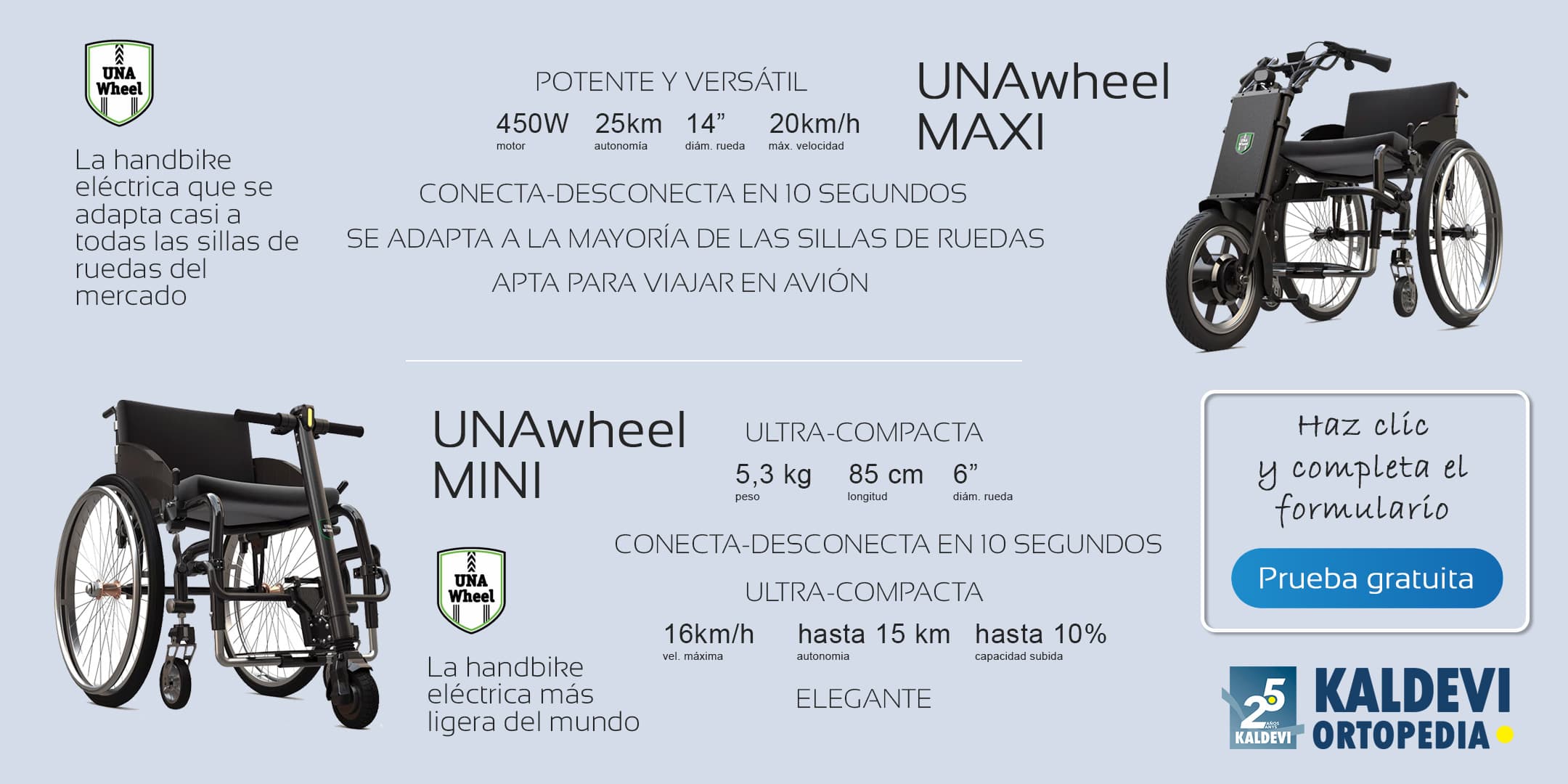 unawheel handbike modelo maxi y mini